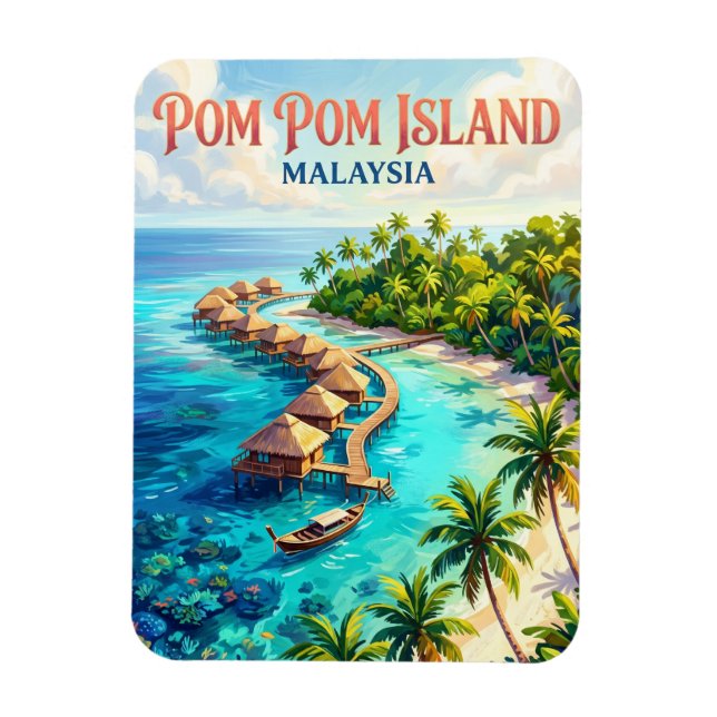 Pom Pom Island Malaysia Magnet (Vertical)