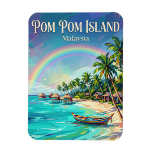 Pom Pom Island Malaysia Magnet