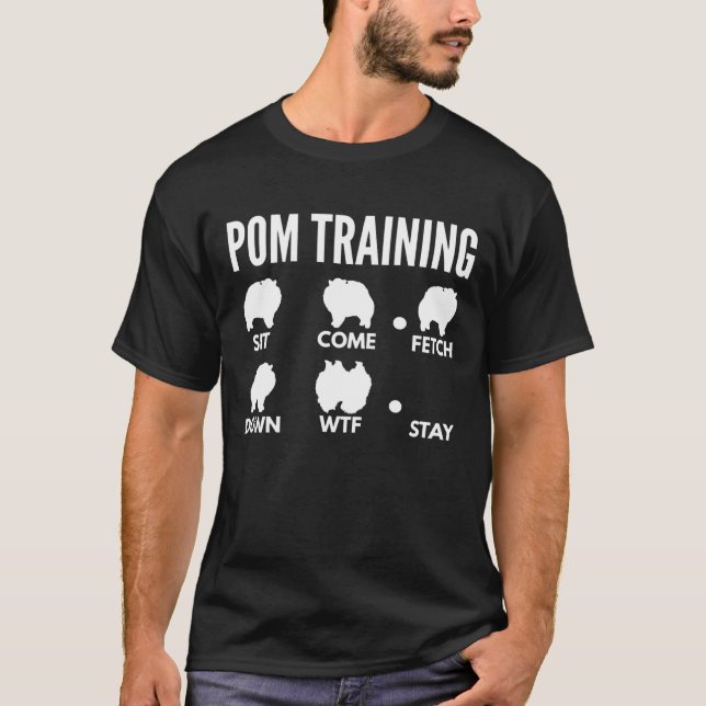 Pom Training Pomeranian Tricks T-Shirt (Front)