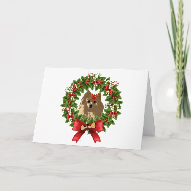 Pom Wreath Holiday Card (Front)