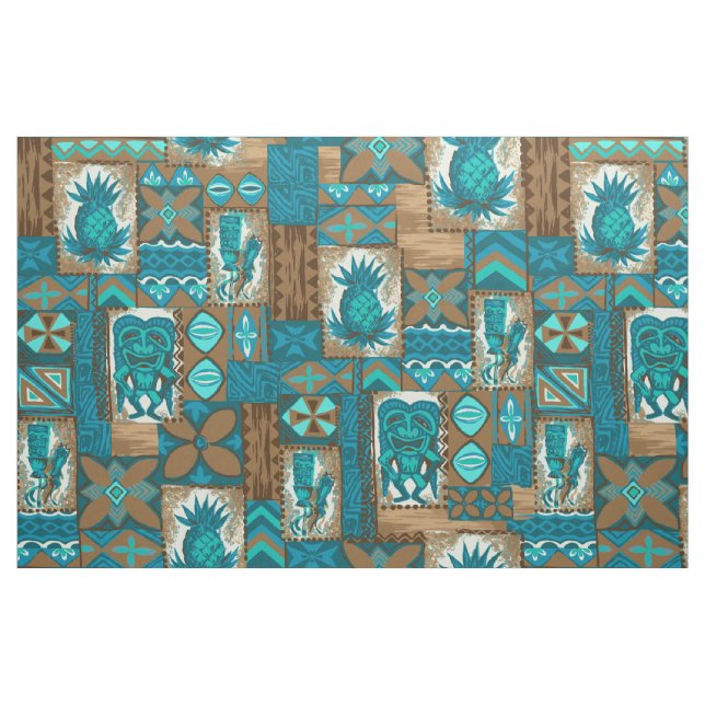 Pomaika’i Tiki Hawaiian Vintage Tapa Fabric (Fat Quarter)