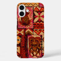 Pomaika’i Tiki Hawaiian Vintage Tapa Faux Wood Cas