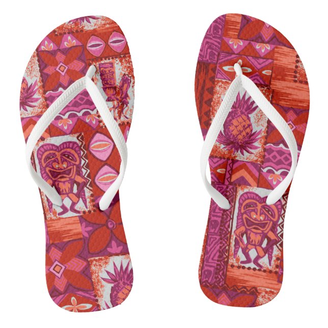 Pomaika’i Tiki Hawaiian Vintage Tapa Jandals (Footbed)