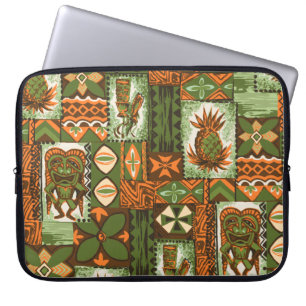 Pomaika’i Tiki Hawaiian Vintage Tapa Laptop Sleeve