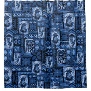 Pomaika’i Tiki Hawaiian Vintage Tapa Shower Curtain