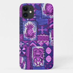 Pomaika’i Tiki Hawaiian Vintage Tapa Violet Case-Mate iPhone Case