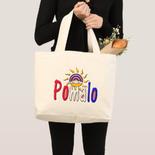 Pomalo – Croatian Relaxation with Sun & Rainbow Large Tote Bag