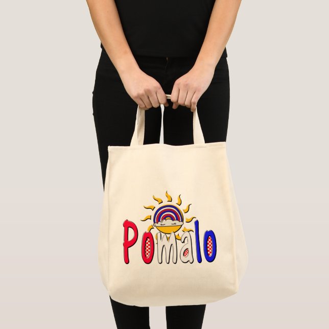 Pomalo – Croatian Relaxation with Sun & Rainbow  Tote Bag (Front (Product))
