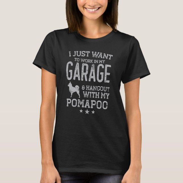 Pomapoo Dad Car Garage Hangout Men T-Shirt (Front)