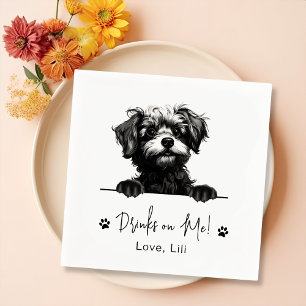 Pomapoo Dog Personalised Drinks On Me Napkin