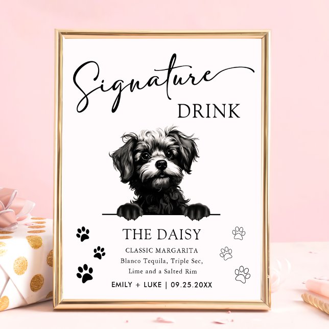 Pomapoo Dog Wedding Signature Drink Sign (Creator Uploaded)