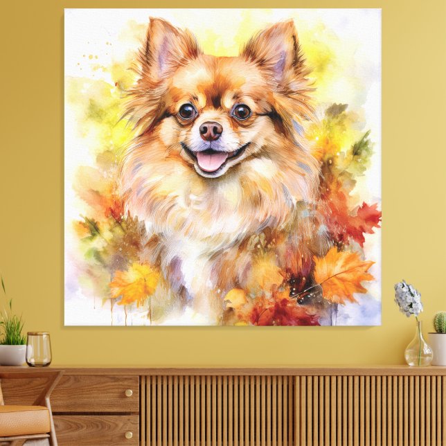 Pomchi Fall Watercolor Canvas Print (Insitu(LivingRoom))