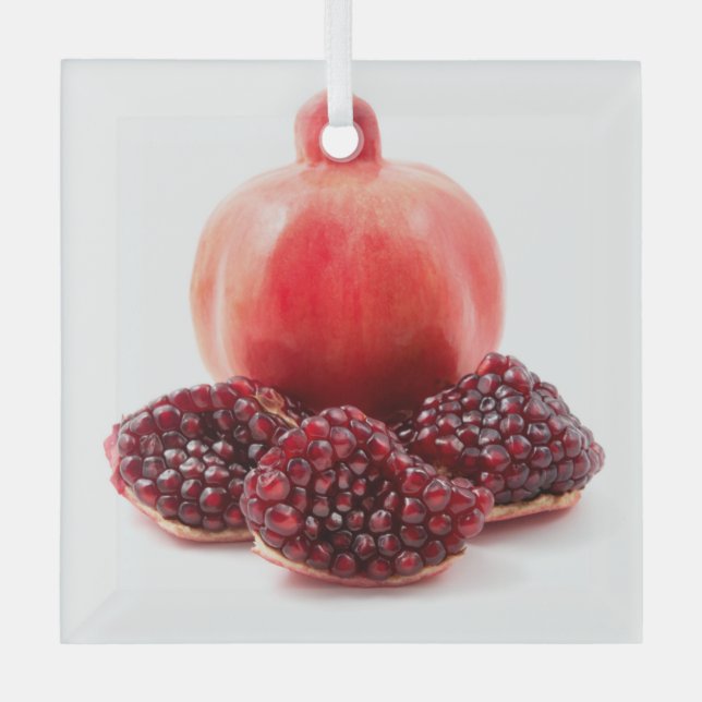 Pomegranade Glass Tree Decoration (Front)