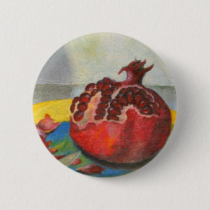 pomegranate 6 cm round badge