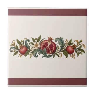Pomegranate and Acanthus Custom Colour Frieze Tile