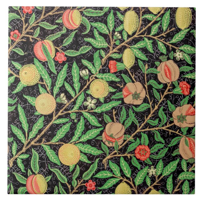 Pomegranate and Flowers on Branches Tile (Front)