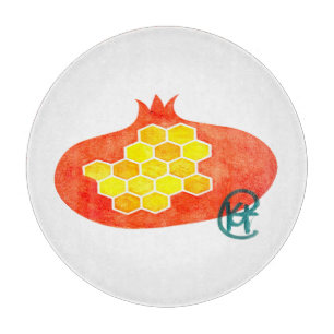 Pomegranate and Honeycomb Rosh Hashana Art Cutting Board
