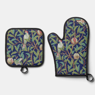 Pomegranate and Little Bird, William Morris Oven Mitt & Pot Holder Set