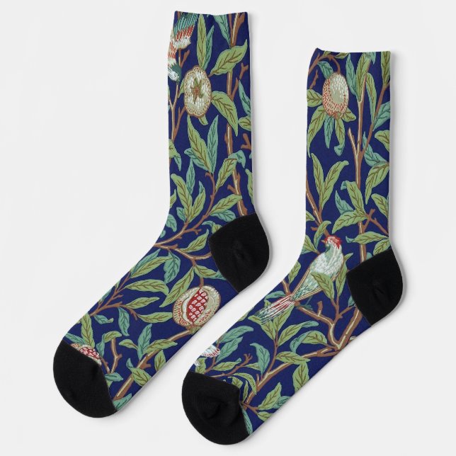 Pomegranate and Little Bird, William Morris Socks (Left)