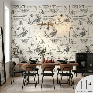Pomegranate and Mediterranean Moth Wallpaper