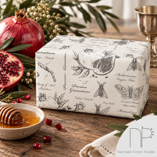 Pomegranate and Mediterranean Moth Wrapping Paper