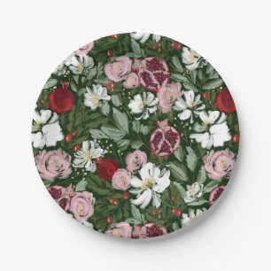Pomegranate Blooms Paper Plate