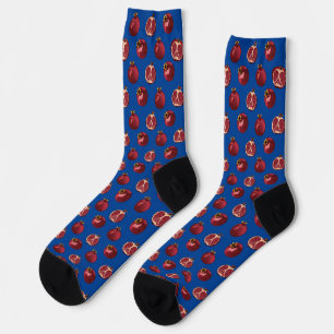 Pomegranate Blue Crew Socks
