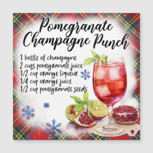 Pomegranate Champagne Punch Magnetic Card