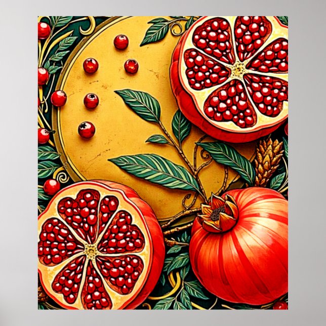 Pomegranate Elegance Art Print (Front)