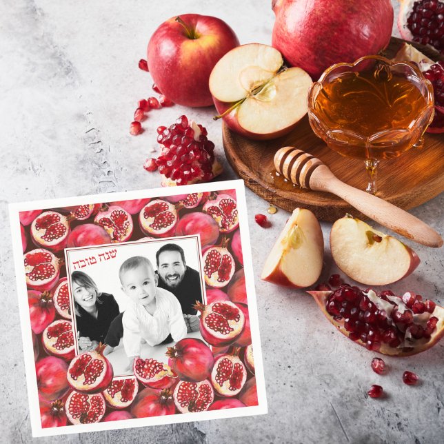 Pomegranate Family Photo Rosh Hashanah Celebration Napkin (Creator Uploaded)