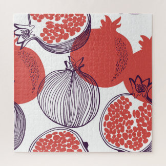 Pomegranate Fashion: Seamless Vintage Pattern Jigsaw Puzzle