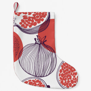 Pomegranate Fashion: Seamless Vintage Pattern Small Christmas Stocking