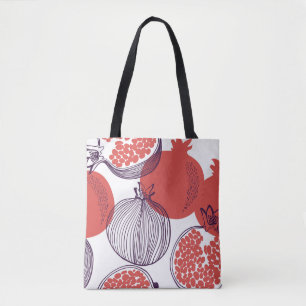 Pomegranate Fashion: Seamless Vintage Pattern Tote Bag