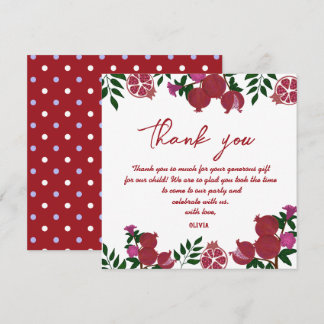 Pomegranate Fresh Fruite Birthday Thank you card