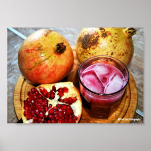 Pomegranate Fruit and Juiice Poster