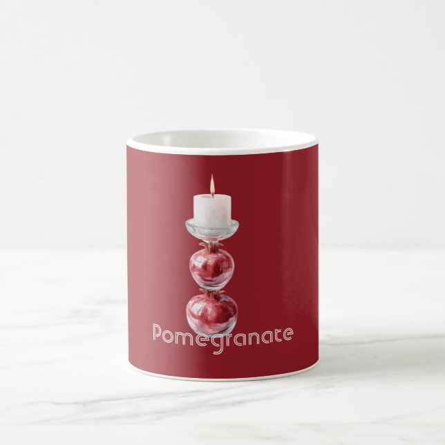 Pomegranate Fruit Candle Coffee Mug (Center)