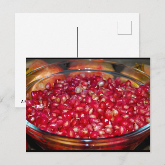 Pomegranate Fruit in Bowl Postcard (Front/Back)