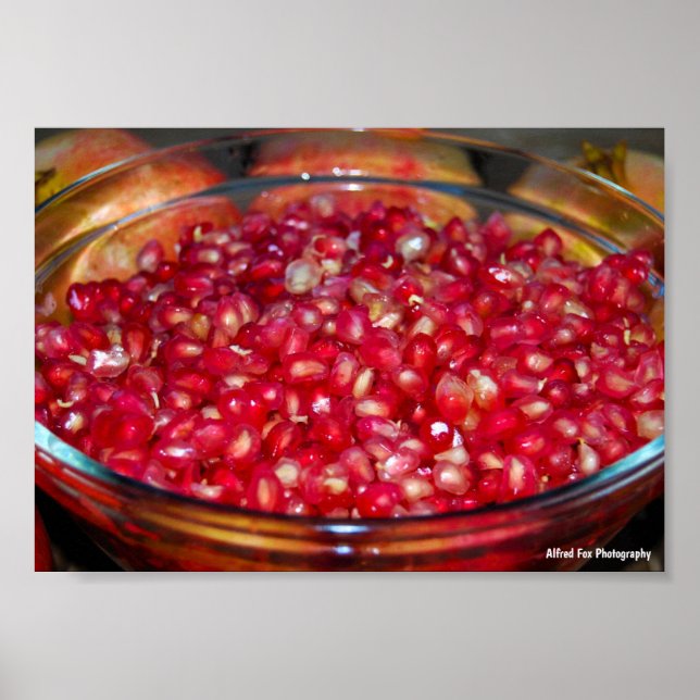 Pomegranate Fruit in Bowl Poster (Front)