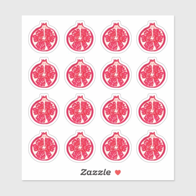 Pomegranate Fruit Painted Sticker (Sheet)