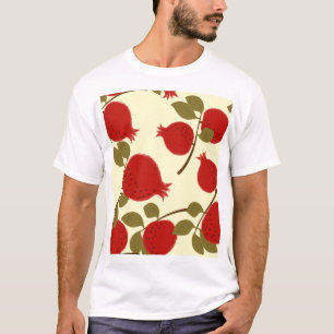 Pomegranate Fruits: Cartoon Yellow Background T-Shirt