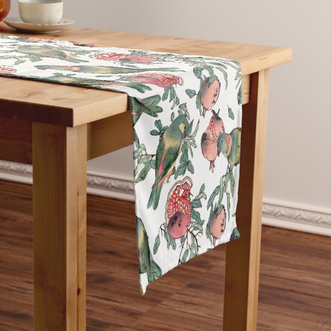Pomegranate Fruits & Lovebirds Pattern Short Table Runner (In Situ)