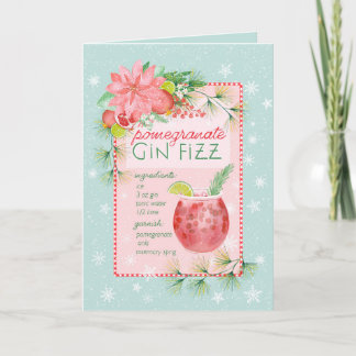 Pomegranate Gin Fizz Holiday Card