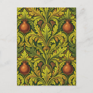 Pomegranate Golden Foliage Ornate William Morris  Postcard