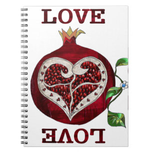 Pomegranate Heart LOVE Valentine Notebook