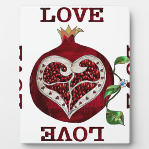 Pomegranate Heart LOVE Valentine Plaque