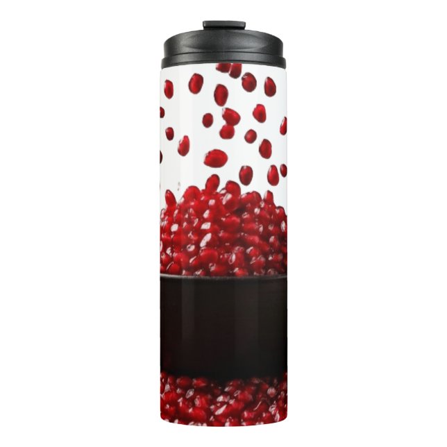 Pomegranate Illustration – Elegant Fruit Design Thermal Tumbler (Front)