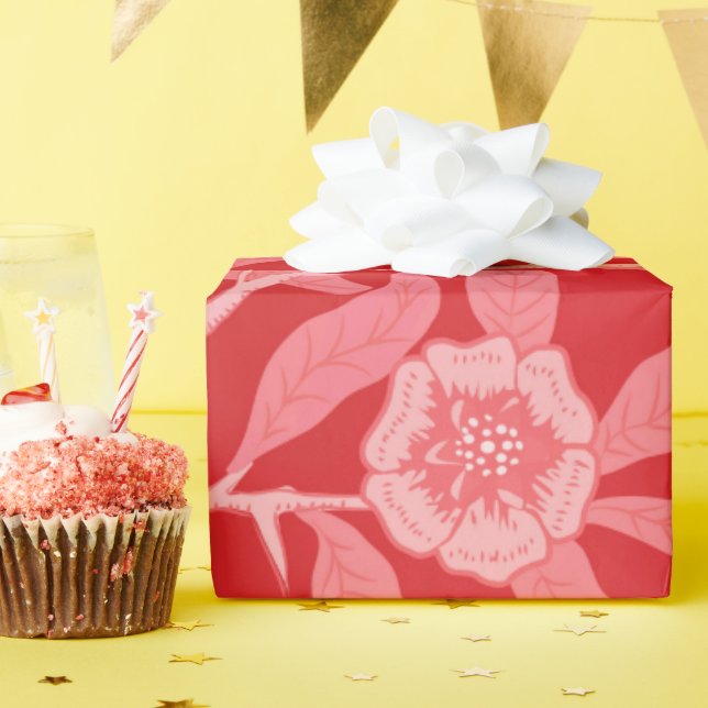 Pomegranate in Christmas Red Wrapping Paper (Birthday Party)