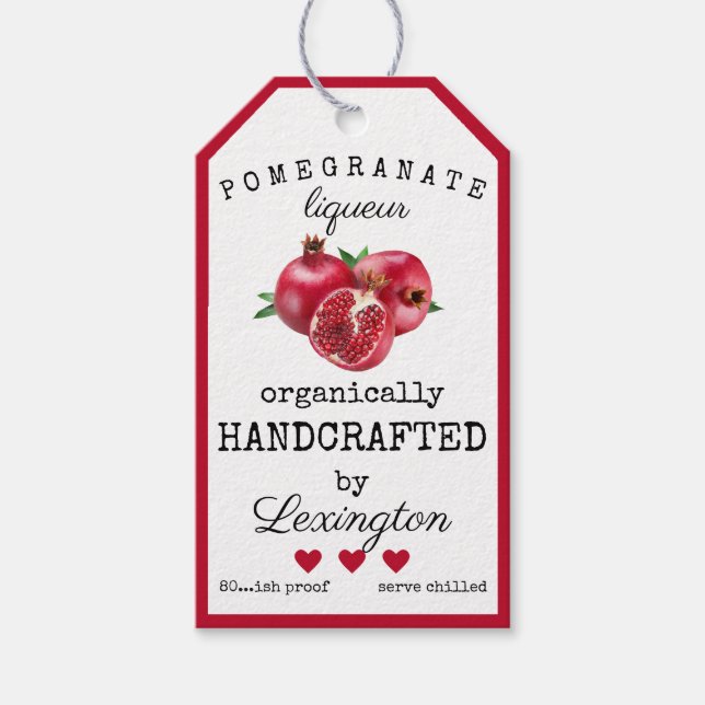 Pomegranate Liqueur Bottle Hang Tag | (Front)