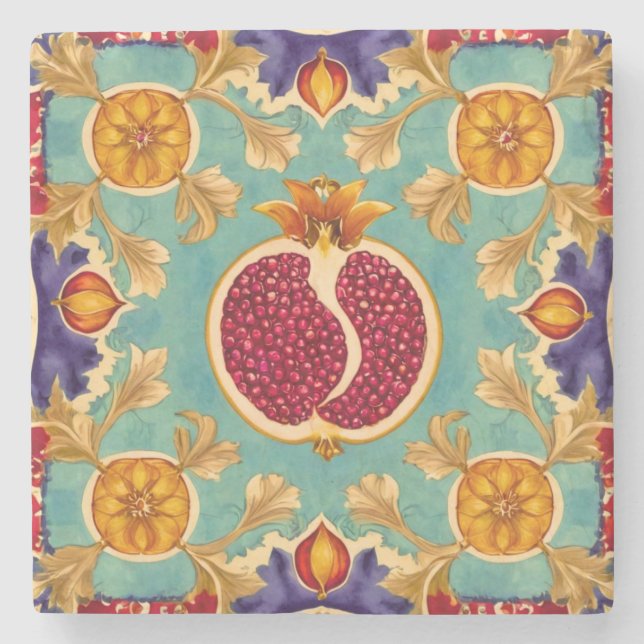 Pomegranate Love Stone Coaster (Front)