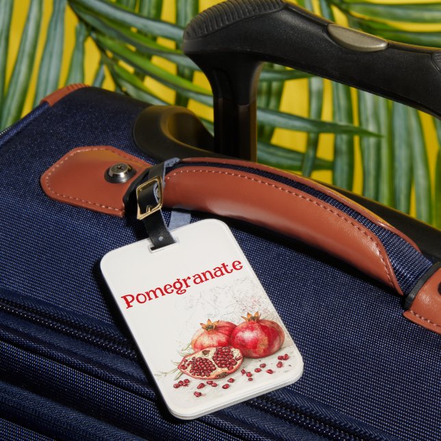 Pomegranate Luggage Tag (Front Insitu 1)